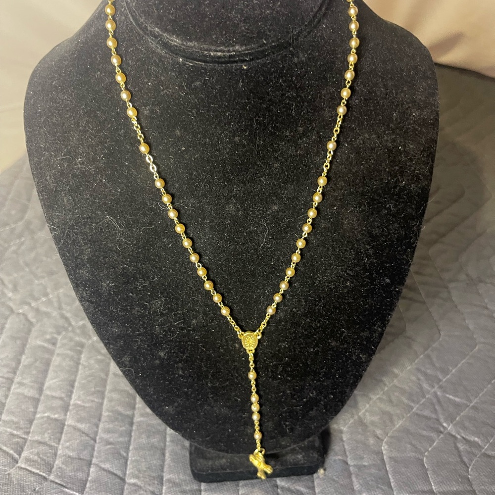 Gold Y-Shaped Necklace with Pendant